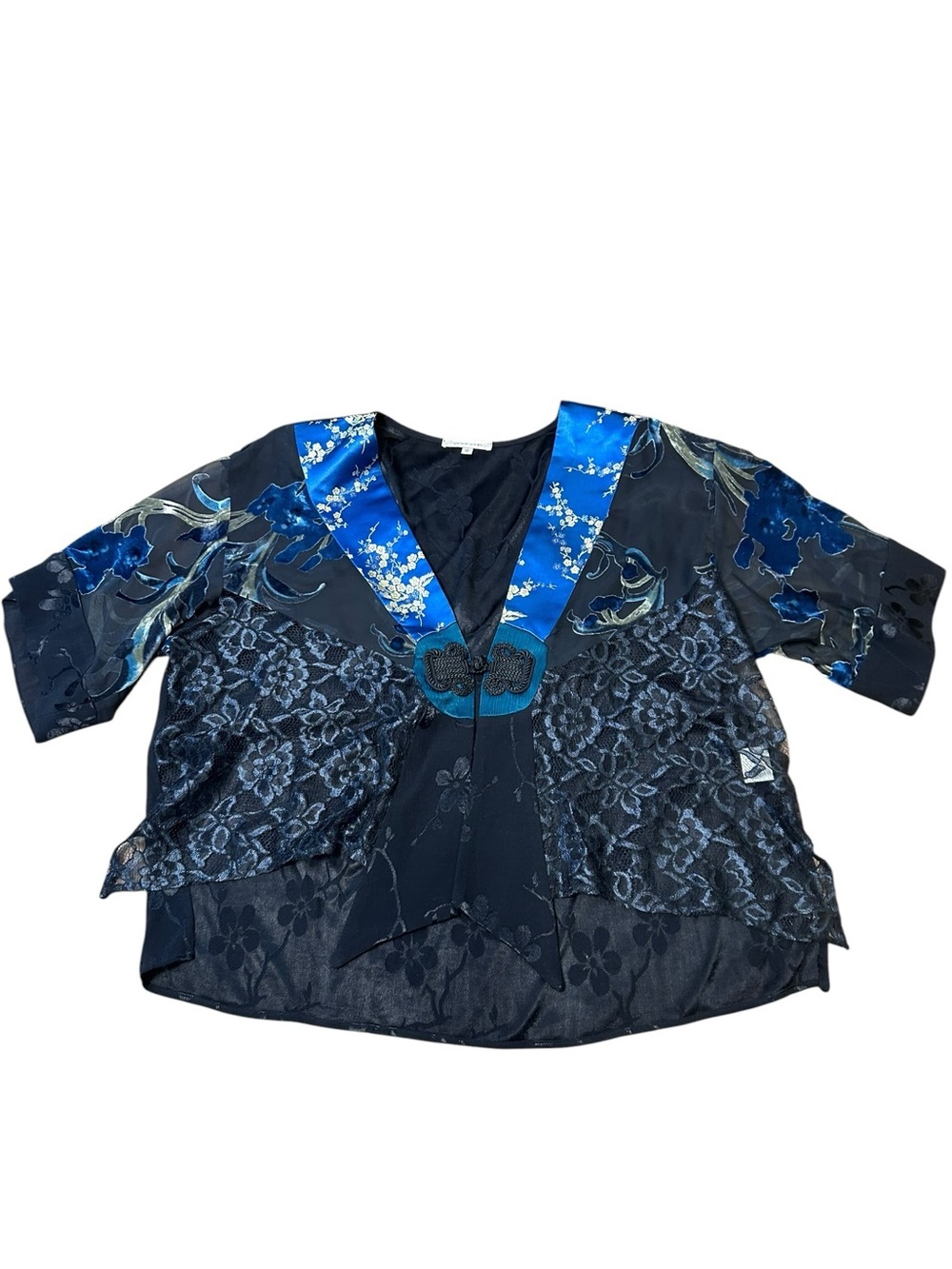 Spencer Alexis vintage 2 piece kimono maxi dress set size 12 Asian Whimsigoth - Picture 5 of 11